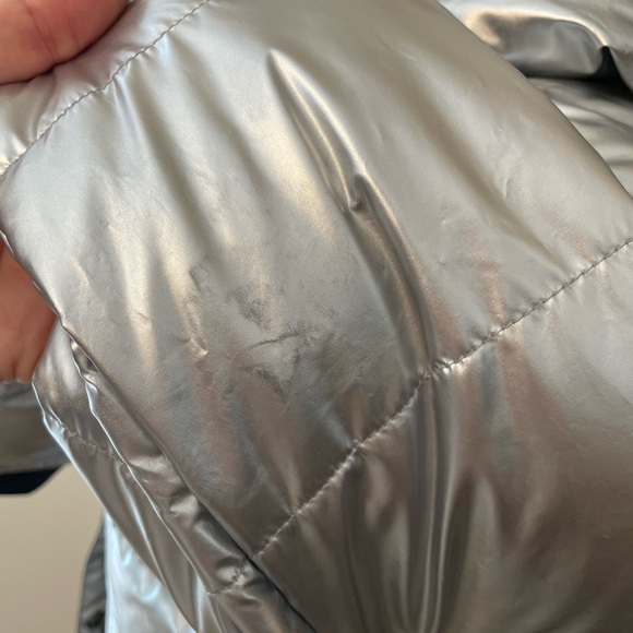 Aerie Offline Metallic Silver Hooded Puffer Jacket - Picture 9 of 15